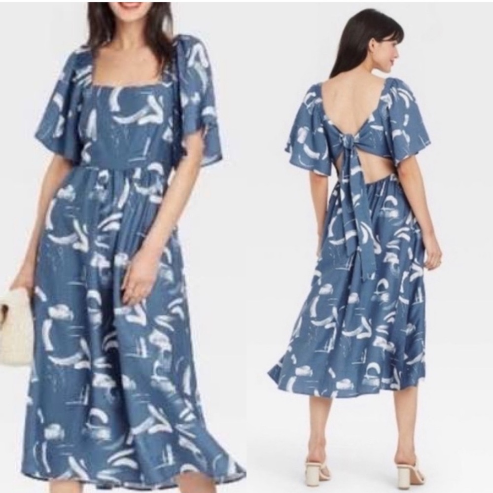 A New Day Tie-Back Midi Dress